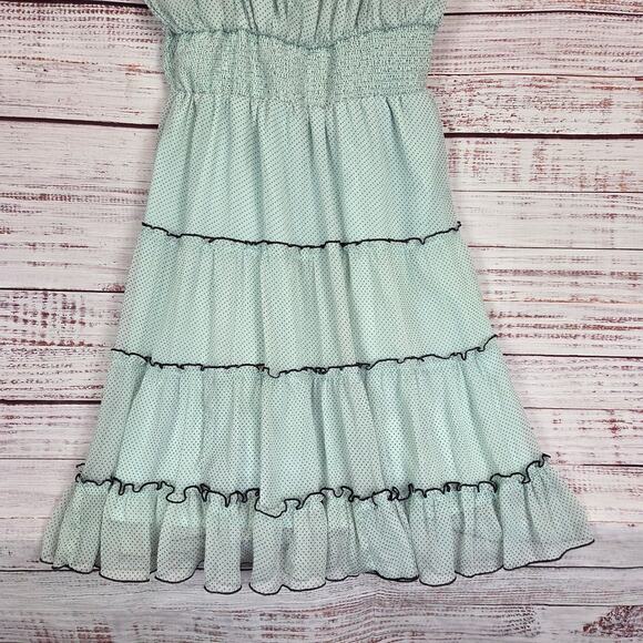 Antheaa Chiffon Babydoll Sundress XL Mint Green Ruffle Smocked Tier Summer Dress - Picture 3 of 16